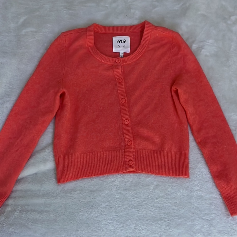 Aerie cropped coral/ pinkish sweater